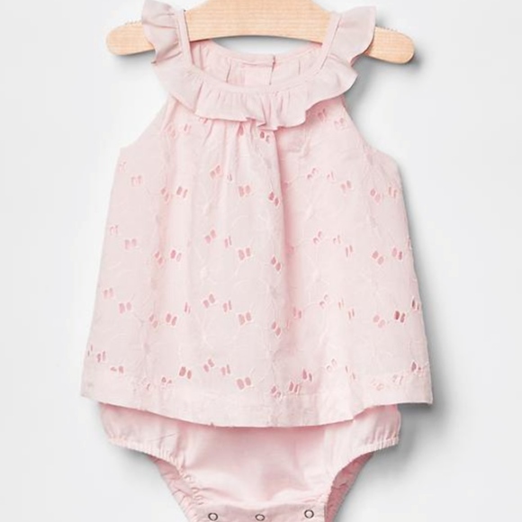 GAP Other - Baby Gap NWT 18-24 pink eyelet body double